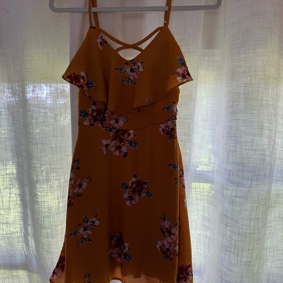 Three Hearts Orange Ruffled Tiered Sundress - Picture 1 of 3